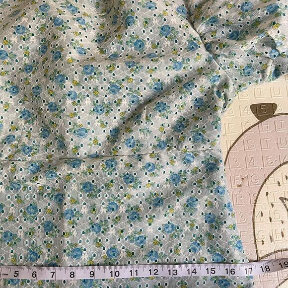 Vintage lace overlay puff sleeve cottagecore midi dress - Picture 13 of 14